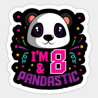 I'M 8 Pandastic Panda Bday Celebration Sticker